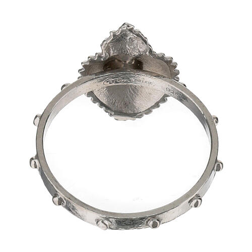 Anello cuore preghiera argento 925 3