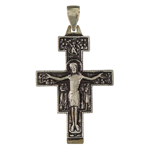 Bischofskreuz aus brüniertem 925er Silber – San-Damiano-Kreuz 1