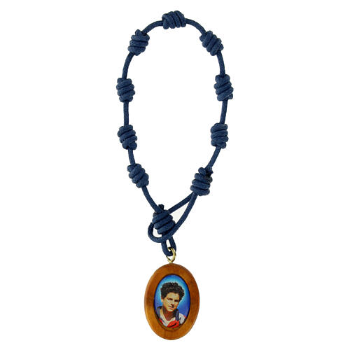 Zehnerarmband mit blauen Knoten Carlos Acutis 1