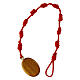 Bracciale decina con nodi Carlo Acutis rosso s2