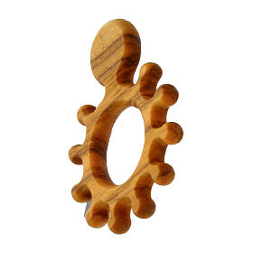 Single decade rosary of Carlo Acutis for finger, olivewood