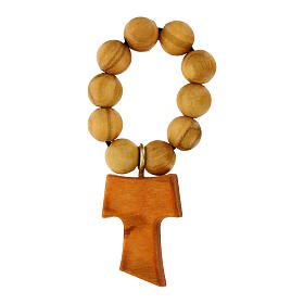 Single decade rosary of Carlo Acutis for finger, 0.28 in olivewood beads