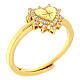 Anello dorato cuore zirconi bianchi argento 925 Agios s1