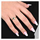 Golden Ring with White Zircons Heart 925 Silver, Agios s2