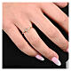 Adjustable ring gold cross white zirconia 925 silver, Agios s2