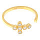 Adjustable ring gold cross white zirconia 925 silver, Agios s3