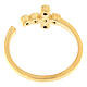 Adjustable ring by Agios, cross with black rhinestones, gold plated 925 silver s4