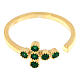 Gold plated adjustable ring by Agios, cross of emerald rhinestones, 925 silver s3