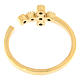Gold plated adjustable ring by Agios, cross of emerald rhinestones, 925 silver s4