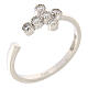 Anillo ajustable cruz zircones blancos plata 925 Agios s1