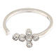 Adjustable ring white zirconia cross 925 silver, Agios s3