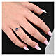 Anillo ajustable cruz zircones azules plata 925 Agios s2