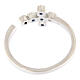 Anillo ajustable cruz zircones azules plata 925 Agios s4