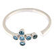Adjustable ring by Agios, cross of light blue rhinestones, 925 silver s3