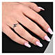 Adjustable ring by Agios with cross of black rhinestones, 925 silver s2