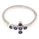 Adjustable ring by Agios, cross with purple rhinestones, 925 silver s3