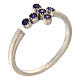 Anillo ajustable cruz zircones violeta plata 925 Agios s1