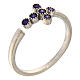 Anello regolabile croce zirconi viola argento 925 Agios s1