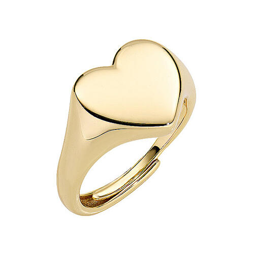 Anillo corazón dorado AMEN plata 925 1