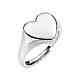 Anillo corazón simple AMEN plata 925 rodiada s1