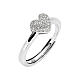 Bague coeur zircons blancs AMEN argent 925 s1