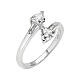 Bague deux coeurs zircon blanc AMEN argent 925 s1