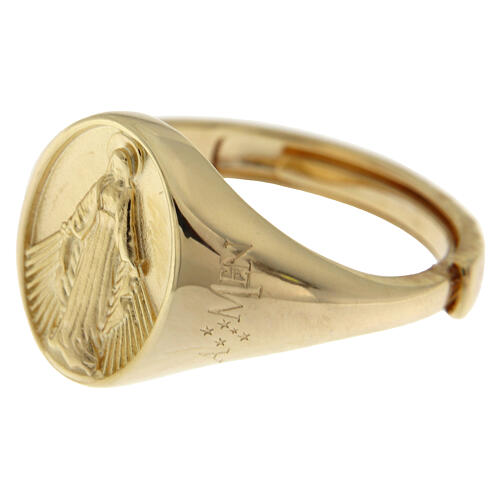 Verstellbarer Chevalier-Ring Amen Miracolosa Madonna aus 925er Silber 3