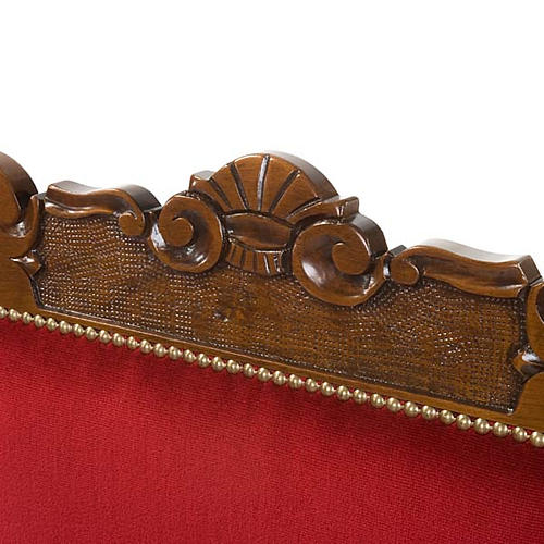 Fotel barokowy do zakrystii orzech włoski aksamit 2