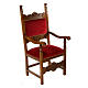 Cadeira de presidência barroca sacristia madeira nogueira veludo s1