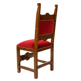 Krzesło barokowe do zakrystii orzech włoski aksamit