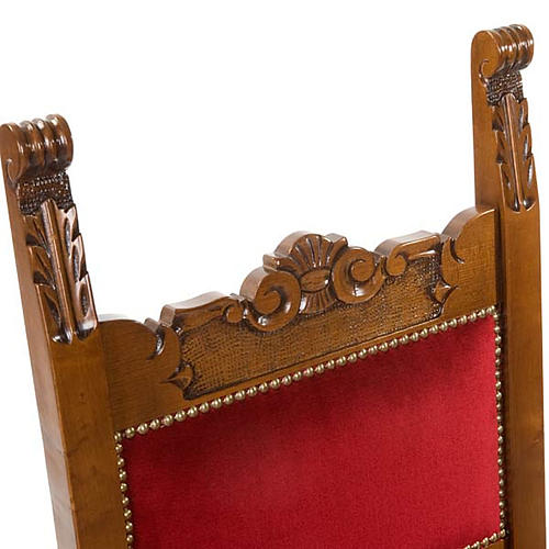 Krzesło barokowe do zakrystii orzech włoski aksamit 4