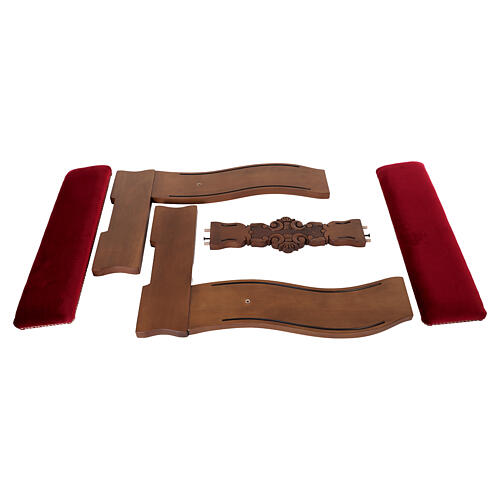 Inginocchiatoio testimoni legno noce velluto 6