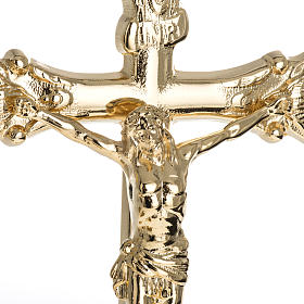 Altargarnitur Kreuz mit Kerzenleuchter Messing
