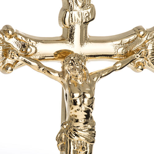 Altargarnitur Kreuz mit Kerzenleuchter Messing 2