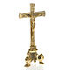 Altar crucifix and candle holder set in gold-plated brass s4