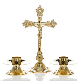 Altargarnitur Kreuz mit Kerzenleuchter
