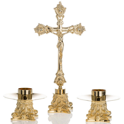Kreuz mit Kerzenleuchter Altargarnitur 1