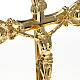 Altar crucifix with candle holders in brass s3