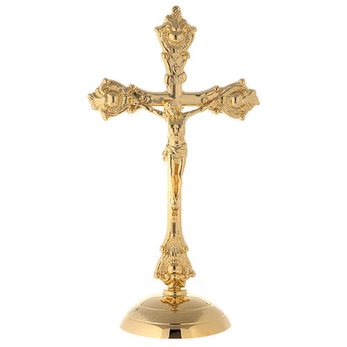 Kerzenleuchter und Kreuz Garnitur für Altar Messing 2