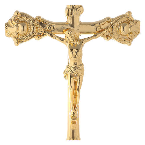 Kerzenleuchter und Kreuz Garnitur für Altar Messing 3