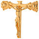 Croix d'autel et chandeliers laiton doré s2