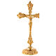 Croix d'autel et chandeliers laiton doré s3