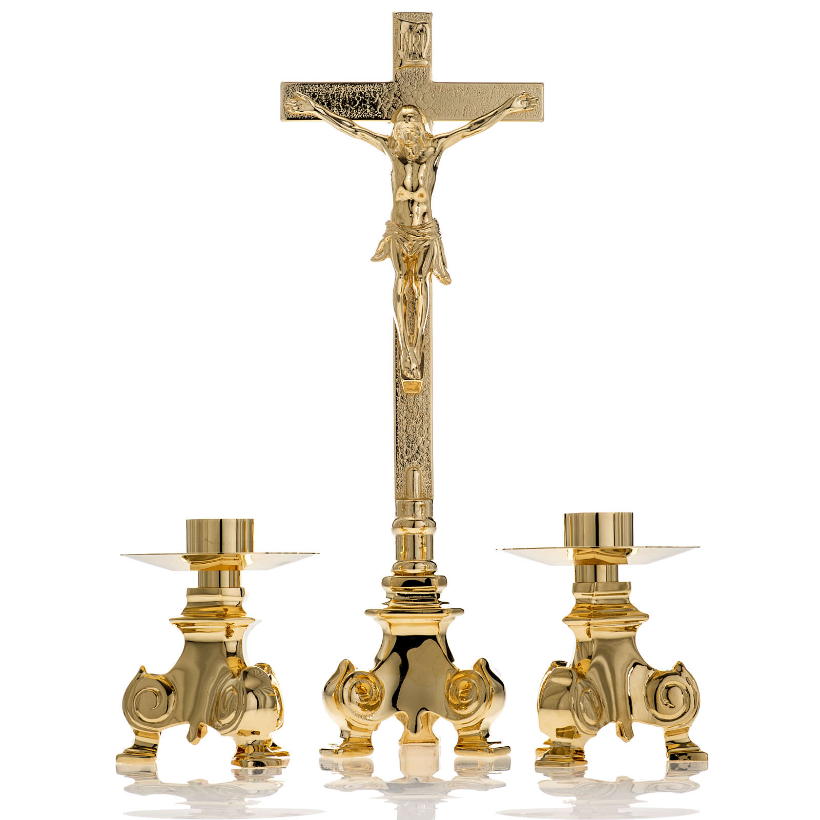Altar set, crucifix and candle holders online sales on HOLYART.co.uk