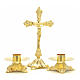 Croce e candelieri ottone da altare s1