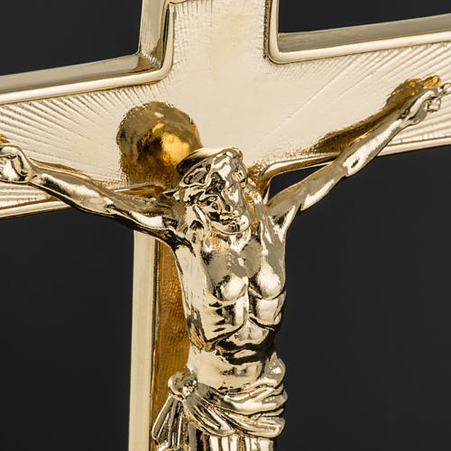 Altargarnitur Kerzenleuchter mit Kreuz Messing 2