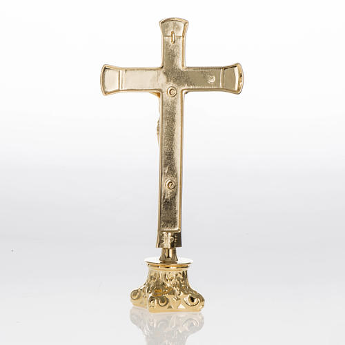 Altargarnitur Kerzenleuchter mit Kreuz Messing 8