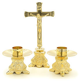 Altar set with crucifix and candle holders