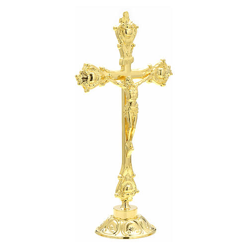 Croix d'autel et chandeliers bases décorées 2