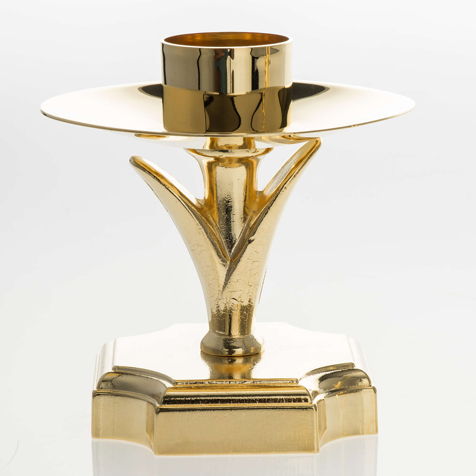 Altar crucifix and candlesticks in brass online sales on