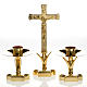 Altar crucifix and candlesticks in brass s1